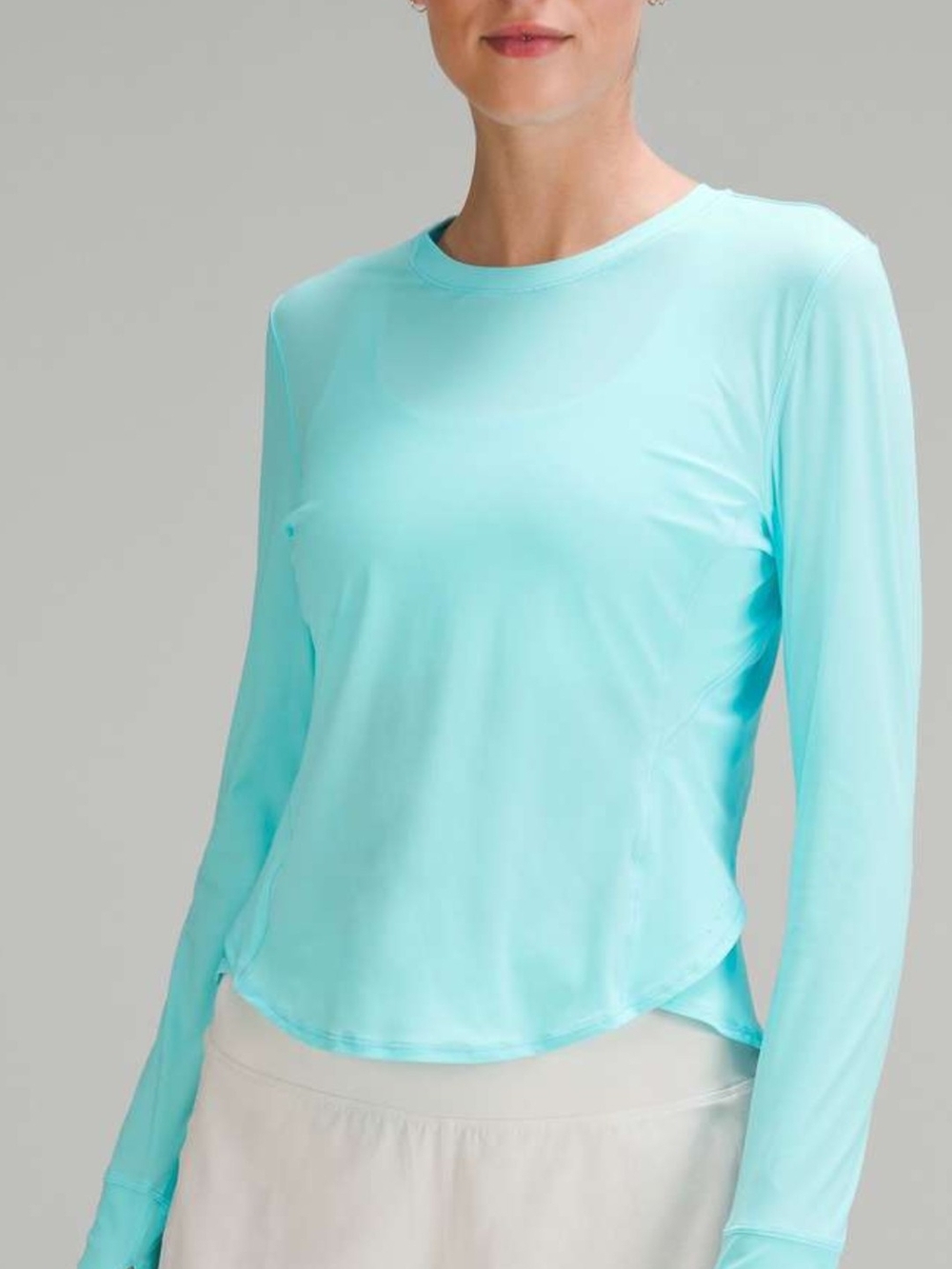 lululemon athletica Light Aqua Long-Sleeve Crewneck Top